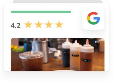 Eine Google Bewertung über vier Sterne
