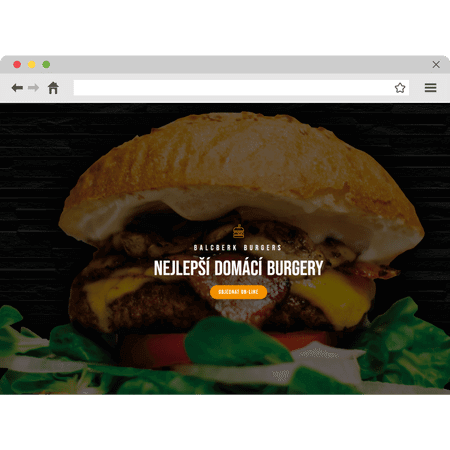 Die Website eines Burger-Restaurants