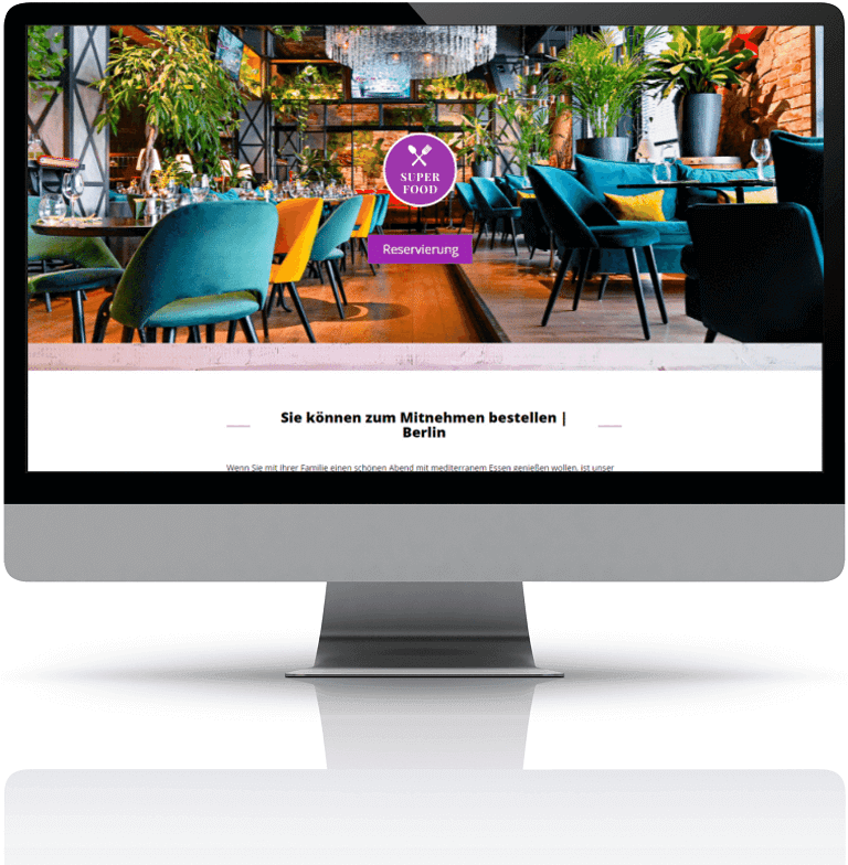 Screenshot Restaurant Website von DISH Starter