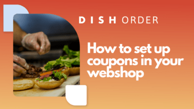 Vorschaubild für das Video DISH Order How to set up coupons in your webshop und einem Burger der zubereitet wird