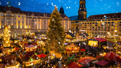 Blick auf den Dresdener Weihnachtsmarkt